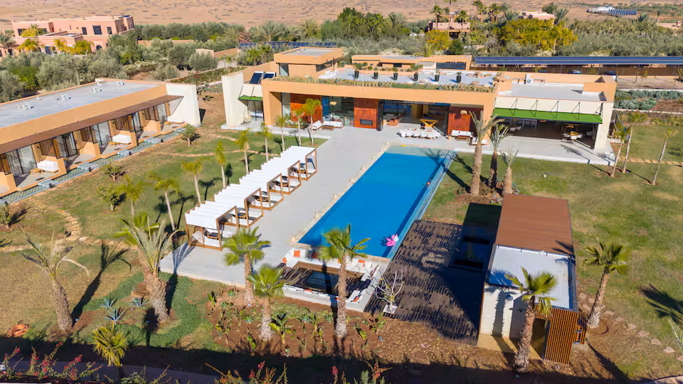 Outdoor pool and lounge at the villa