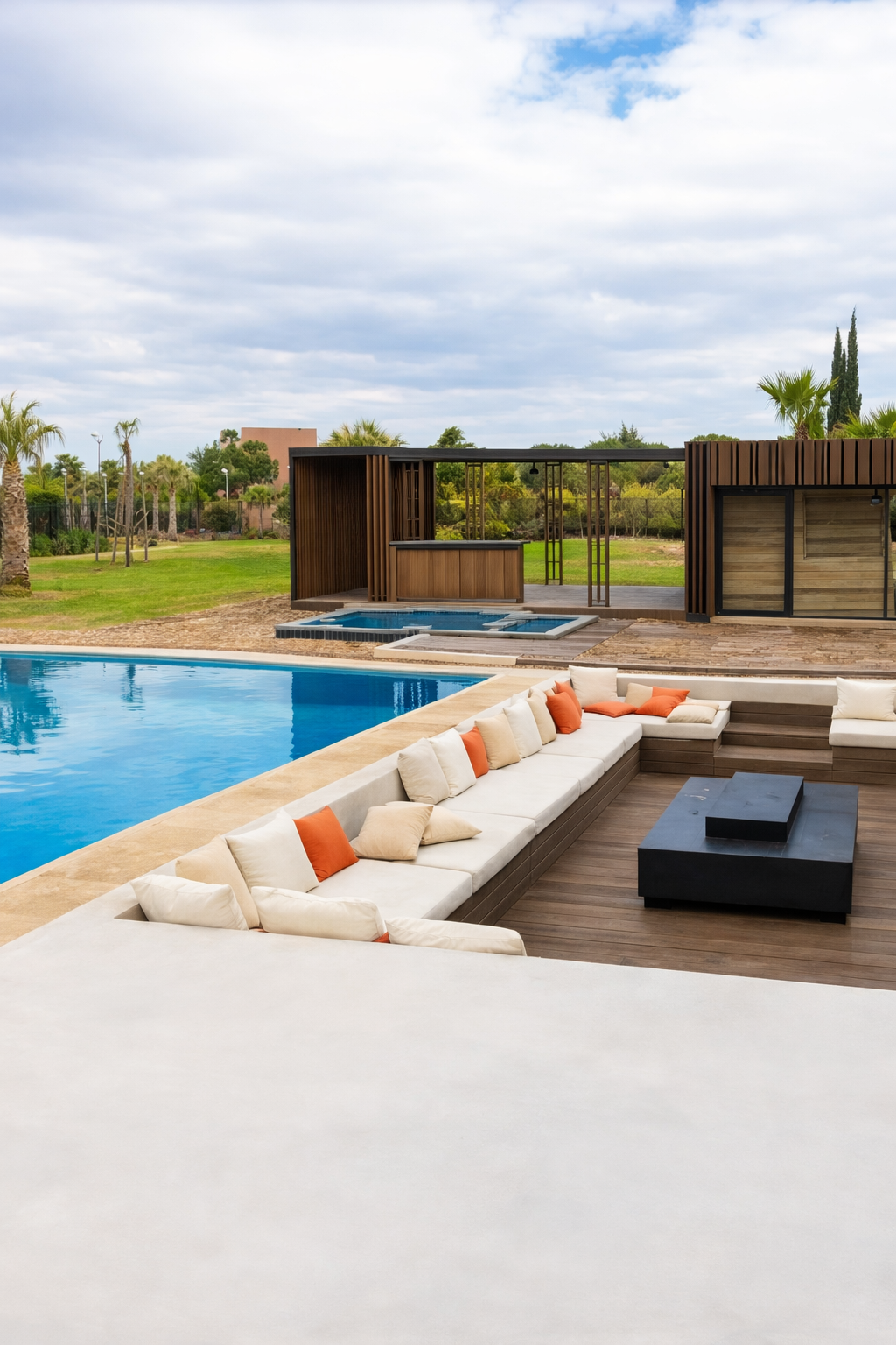 Outdoor pool and lounge at the villa